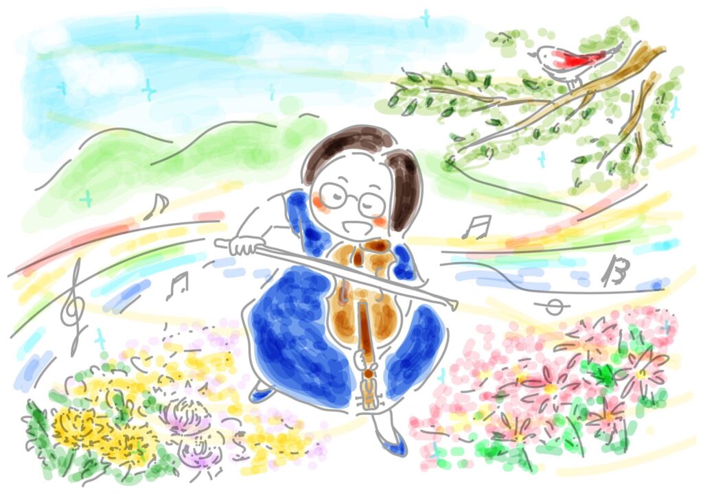 まきヴァイオリン・ヴィオラ教室イラスト